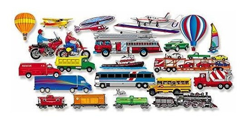 Little Folk Visuals - Figuras De Tren, Camiones Y Aviones Pr