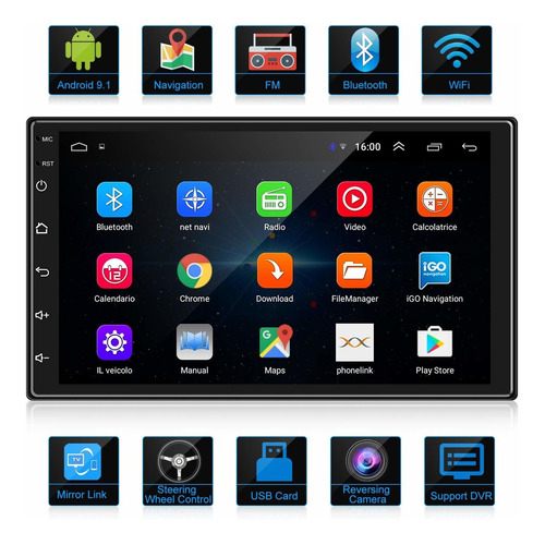 Ankeway Estéreo Para Coche Android De Doble Din, 7 Pulgada.