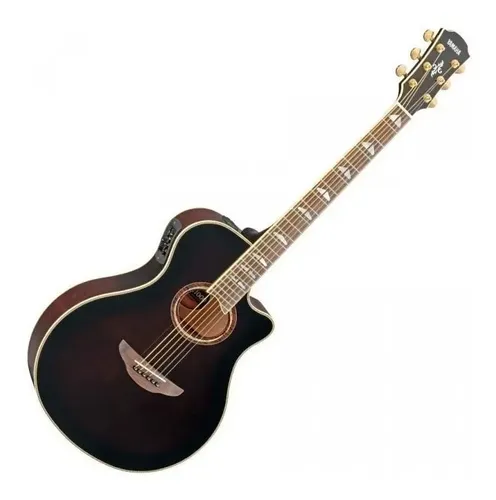 Violão acústico Yamaha APX1000 para destros mocha black brilhante