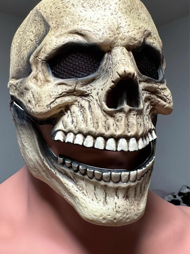 Mascara Craneo Esqueleto Movible Disfraz Halloween Fiestas