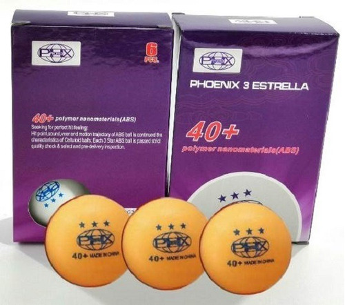 Set 6 Pelotas Ping Pong 3 Estrellas  Phoenix - Tenis De Mesa