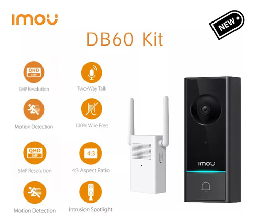 Timbre Inalambrico Imou Db60 Batería E Interfaz Auxiliar Ai