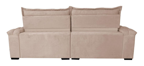 Sofá Retrátil 2,95m Cama Inbox Big Fresh. Com Softgel d40 Cor Bege