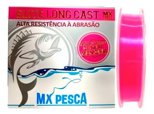 Linha Mx Pesca Mx Elite Long Cast 300m Rosa 0,38 17,30kg