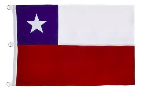 Bandera Chilena 140x210 Cm Con Estrella Bordada Alta Calidad