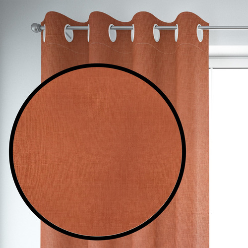 Set De Cortinas Blackout 2 Paños De 140 X 220 Cm Naranja