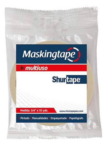 Cinta Masking Tape Multiuso (bolsa) 3/4  X 55 Yd X 60 Rlls