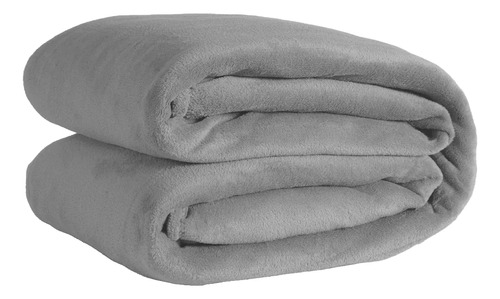 Cobertor Manta Casa Laura Enxovais Microfibra Casal Queen Lisa Mageal 2,00m X 1,80m Premium Soft Veludo Cinza