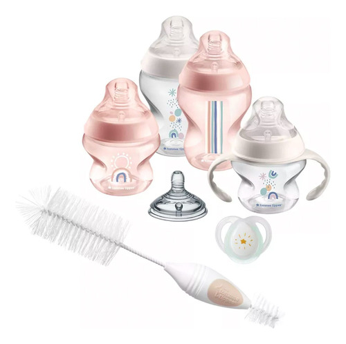 Biberones Tommee Tippee Set 8 Psz Recien Nacido Rosa Love Arcoíris