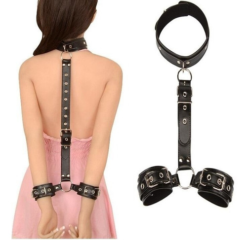 Collarin Con Esposas Regulable Sexshop Inmobilidad Juguetes