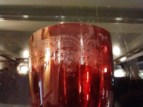 Imagen 3 de 6 de Antigua Copa De Colección Rubí Grabada Al Ácido