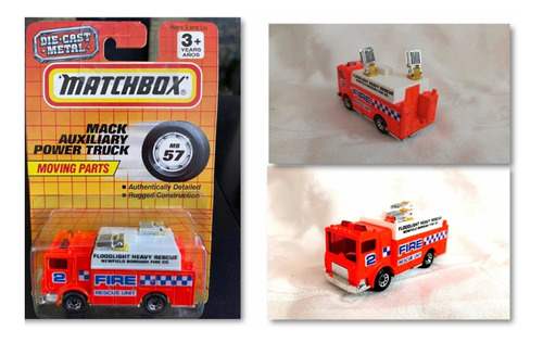 Matchbox, Vintage Camion  Bomberos Power Trucks Del Año 1991