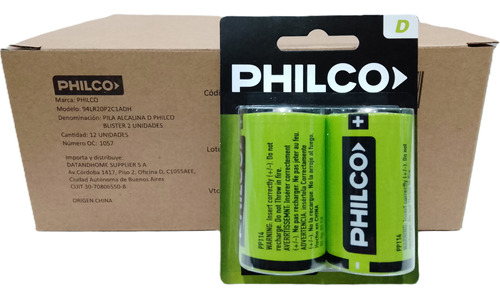 24 X Pilas Grande D Philco Alcalinas 1.5 V