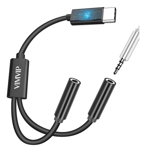 Vimvip Usb-c In Usb Tipo Ca Adaptador Cable Audio Para