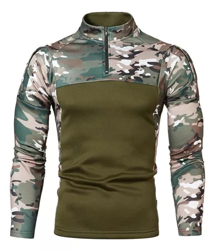 Ropa militar táctica de camuflaje para hombre, Camiseta ajustada