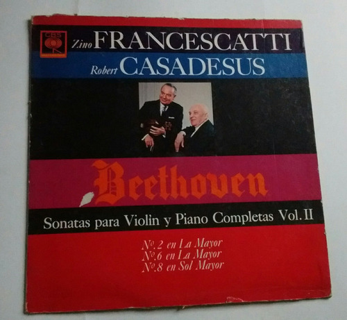 Beethoven Sonatas Violín Piano Vol 2 / Casadesus Vinilo Lp