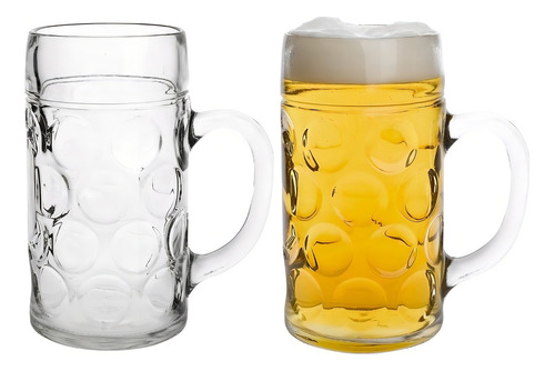 Don Juego De 6 Tarros De Vidrio Para Cerveza. Color Bolitas