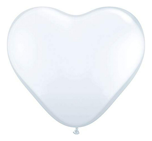 Globos De Látex Con Corazón Blanco Qualatex De 6  (100 U)