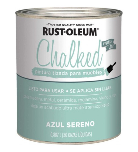 Esmalte Sintetico Chalked Tiza Rust Oleum Azul Sereno 1lt 0.