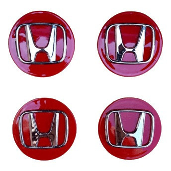 #h 4 Tapas Centros De Rin Honda Civic Emotion 2006-2009 Rojo