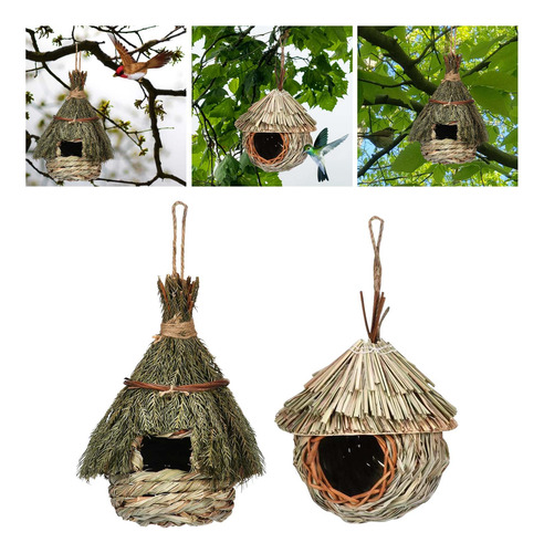2x Birdhouse Roosting Hut Colgando Birds Cage Nido Para