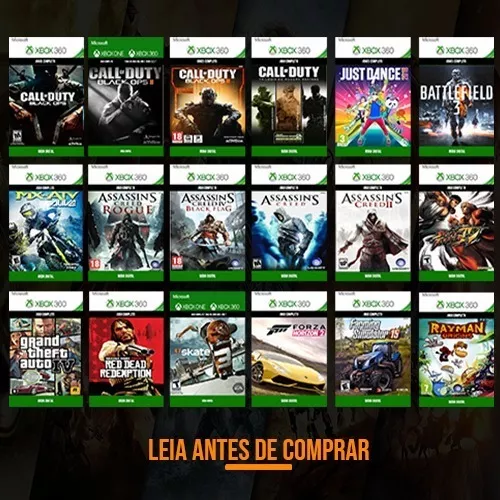 Jogos de Xbox 360 em Mídia Digital - Desconto no Preço