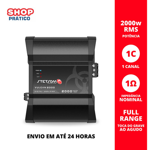 Módulo Amplificador Stetsom Vulcan 2000w Rms 1 Canal 1 Ohm