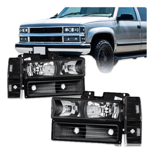 Farolas Black Chevrolet Silverado Cheyenne 1988 1998