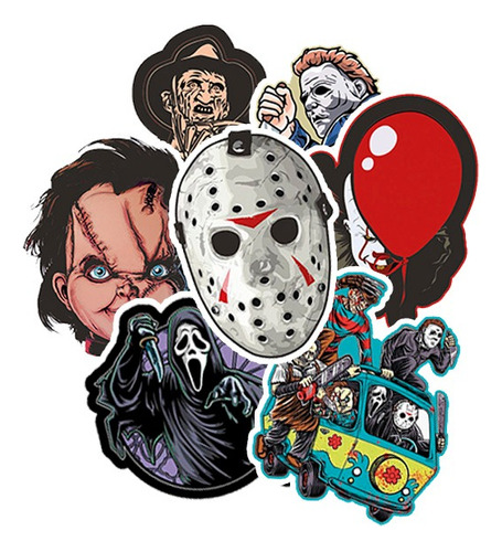 Pack Stickers Horror Movies Terror Calcos Apum Freddy Jason