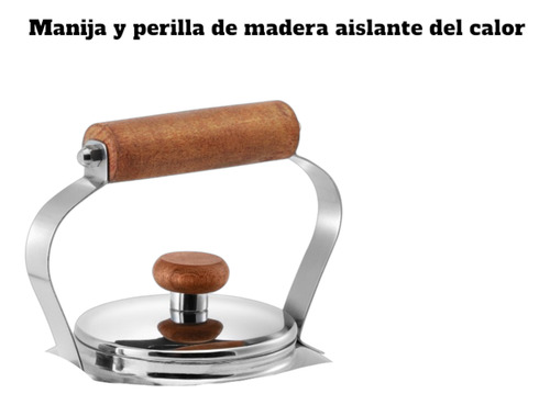 Pava Mate Acero Inoxidable Mango Madera Pico Cebador 1,6 Litros Golden Art
