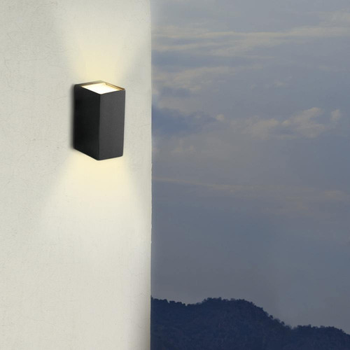 Imagen 3 de 4 de 4 Luminarias Para Muro Exterior, Gris 9w, Luz Cálida