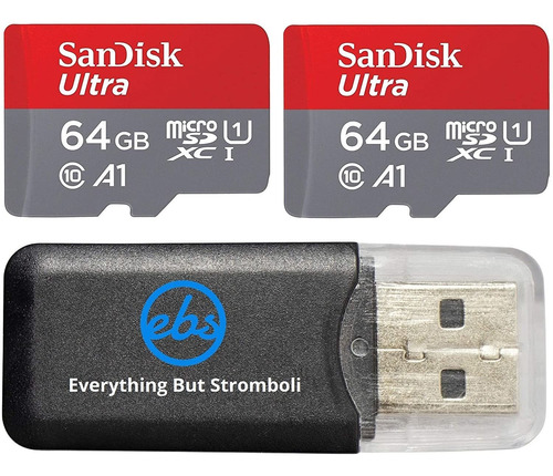 Tarjeta De Memoria Micro Sdxc Sandisk Ultra 64gbx2 + Lector