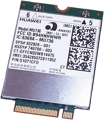 Módulo De Tarjeta Huawei Mu736 3g Wwan Para Hp Probook Ngff