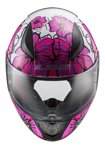 Imagen 5 de 9 de Casco Moto Mujer Ls2 353 Rapid Poppies Rosa Pr