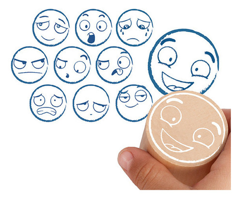 Timbres Maxi-sellos De Las 10 Emociones Akros Tinta Sin Tinta Exterior Café