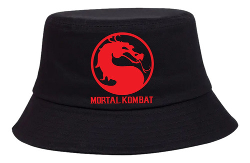 Gorro Pesquero Mortal Kombat Negro Sombrero Bucket Hat