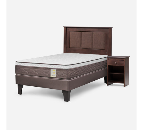 Cama Europea Rosen New Style 4 Plus 1 Pl +respaldo Y Velador