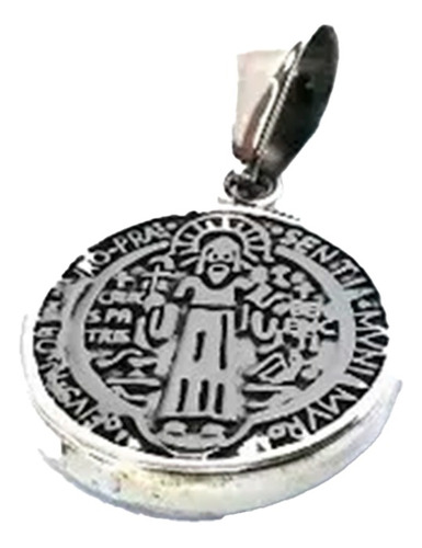 Medalla De San Benito Chica En Plata Fina Ley .925 Mide 4cm