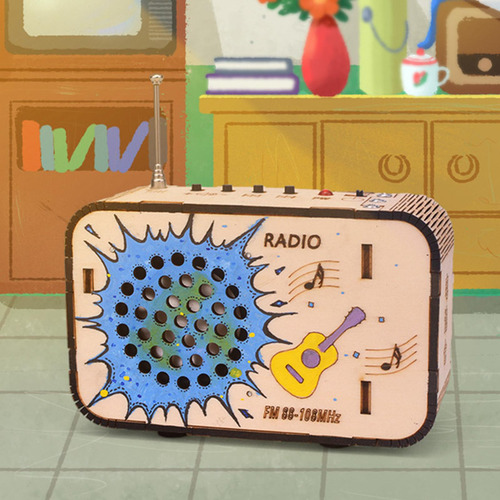 Ensamblaje Rompecabezas 3d Modelo De Radio Juguete Práctico