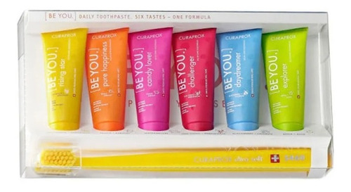 Imagen 1 de 1 de Crema Dental Blanqueadora Curaprox Six Tape Be You + Cepillo