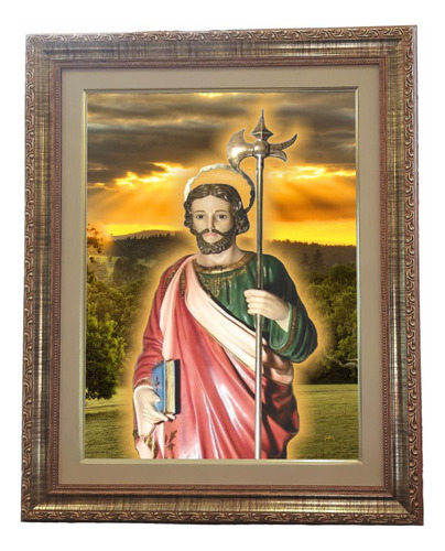 Quadro De São Judas Tadeu, Mod. 01, Tam. 53x43cm. Angelus