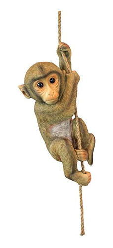 Diseño Toscano Chico El Chimpancé Bebé Mono Colgante Estatua