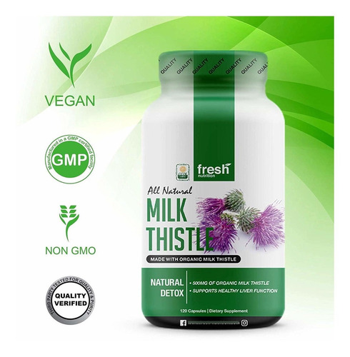 Del Cardo De Leche Orgánico - 120 Porciones De 2000 Mg - Str