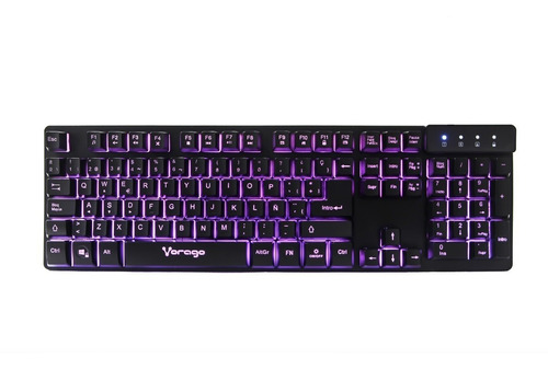 Teclado Ergonomico Usb Pc Multimedia Led Gamer Español Vorago Game Factor Anti-ghosting