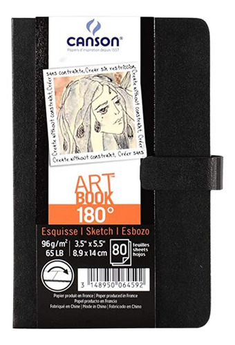 Cuaderno Dibujo Canson Bocetos Art Book 180° 80h 8.9x14cm