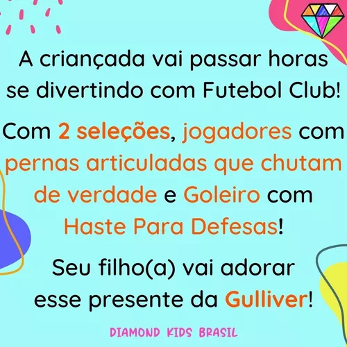 Jogo Futebol De Botão Completo Com Seleções 2 Times Original Gulliver Bolão  Mesa Classicos Brasil Argentina Seleções copa do mundo 2 times 2 jogadores