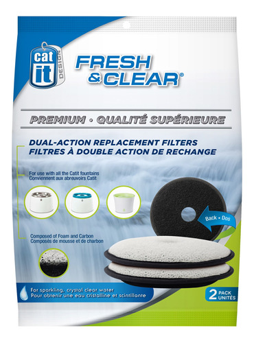 Pack De 2 Filtros De Reemplazo Para Fuente De Agua Catit