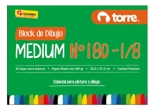 Block De Dibujo 180 1/8 Medium Torre