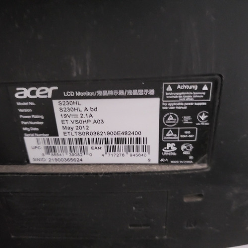 Monitores Acer Lcd (Usado)