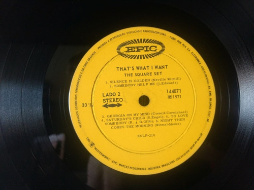 Lp The Square Set - That's What I Want (1971) Epic (Usado)